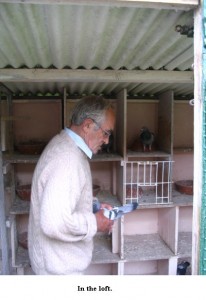 Ron Sampford in the loft Ron Sampford in the loft